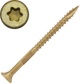 Flat Head Wood Screws, Bronze Star ACQ Compatible