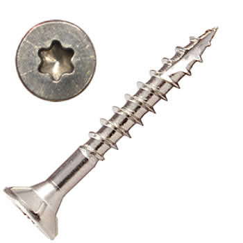Flat Head Wood Screws, Silver Star Stainless Steel