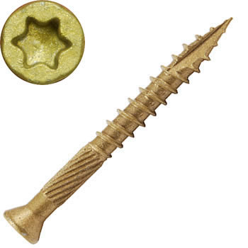 Trim Head Wood Screws, Bronze Star ACQ Compatible